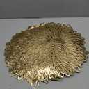 G-Lanthy 24 Pack Gold Placemats & Coasters, 15 inch Gold Vinyl Placemats, Round BulksTable Mats, Round Leaf Design Chargers Dining Table Settings for Christmas,Thanksgiving,Wedding Table Decoration, Coasters (Set of 8)