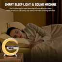 LED Table Lamp with Wireless Charger, G Shaped Night Light Lamp with Bluetooth Speaker, Sunrise Alarm Clock, Smart Mini Atmosphere Lamp for Bedroom, Office, Living Area (Black)