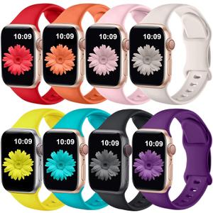 8 Pack Bands Compatible with Apple Watch Band 38mm 40mm 41mm 42mm 44mm 45mm 46mm 49mm for Women Men, Soft Silicone Sport Strap for iWatch Series Ultra 11 10 9 8 7 6 5 4 3 2 1 SE/SE 2nd/SE 3nd