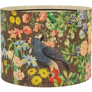 Vintage Bamboo Lamp Shade with Birds and Floral Design, Cylindrical Shape, 30x23cm, Compatible with Table and Floor Lamps (Art Deco B)