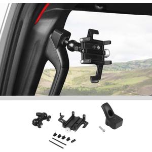 JWWY for Jeep Universal Phone Holder Mount A-Pillar Handle Adjustable Phone Holder for 2024-2026 Jeep Wrangler JL JLU & Gladiator JT Interior Accessories