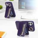 for iPhone 16 Plus Phone case with Card Holder with Compatible magsafe Magnetic, Key Chain PU Leather Flip Kickstand Detachable 2-in-1 Wallet case for Apple16Plus Women Men-Purple