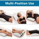 ComfiLife Lumbar Support Pillow for Sleeping Memory Foam Pillow for Back Pain Relief - Side, Back and Stomach Sleepers- Triangle Wedge Pillow - Bed Rest Pillow - Medium-Soft (White, Standard)