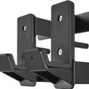 J Hooks for 2" x 2" Power Rack, Rubber Pad J-Hook for Power Cage, Bottom Reinforced Steel J Cups for Squat Rack, Heavy Duty Barbell Holder, Black