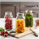 GLING [1 Count 64 oz. Wide-Mouth Glass Mason Jars with Metal Airtight Lids and Bands 2 Quart Large For Preserving, & Meal Prep