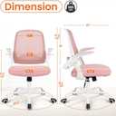 NEO CHAIR Office Computer Chair Ergonomic Mesh Back Flip-Up Arms, Pink