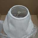 Aspen Creative 33166, Mushroom Pleated Traditional Powder White Spider Lamp Shade, 6-1/2" Top x 15" Bottom x 11" Slant