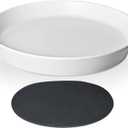 Plant Saucer 10 Inch, 1 Pack Large Plant Saucers Glazed Ceramic Tray for Flower Pot, Classic Sturdy Planter Water Catcher Tray for Plant Base,White