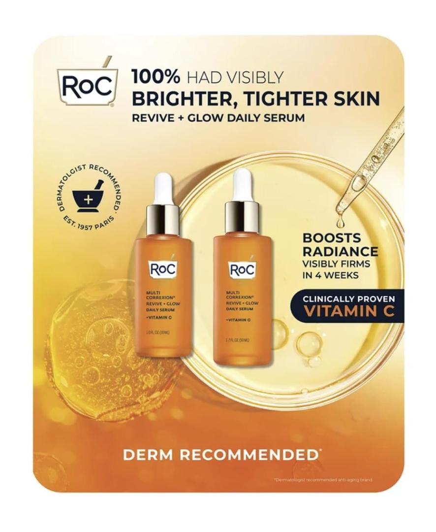 RoC Multi Correxion Revive and Glow Daily Vitamin C Serum Set, 1.0 FL OZ and 1.7 FL OZ Set, 2.7 FL OZ Total