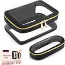 Molutsody Clear Makeup Bag with Makeup Brush Bag, Clear Cosmetic Bags Travel Toiletry Bag, Portable Waterproof Cosmetic Organizer Storage Bag for Women (Black)