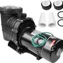 2.0 HP Self Primming Pool Pump 6800 GPH, Single Speed In/Above Ground Swimming Pool Pump Dual voltage with Strainer Basket
