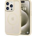 MOCCA Strong Magnetic for iPhone 15 Pro Case, [Compatible with Magsafe][13FT Military Drop Protection] Slim Translucent Matte Shockproof Case for iPhone 15 Pro Phone Case 6.1'', Light Gold Pack of 2