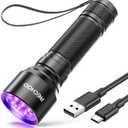 RECHOO UV Flashlight Black Light, 21 LED 395nm Ultraviolet Rechargeable Flashlights UV Light, Waterproof Portable BlackLight Flashlights for Pet Urine Detection, Dry Stains, Bed Bug, Fluorescent Agent