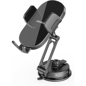 Universal Vacuum Phone Holders for Your Car [360 Rotation Metal Holder] Upgraded Suction Cup Phone Mount for Car/Tesla/Mirror/Wall, Foldable Car Phone Holder for All Phones and Thick Cases