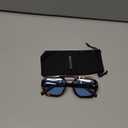 ADE WU Trendy Square Aviator Sunglasses for Women Thick Frame Double Bridge Geometric Sun Glasses