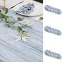 Le courant 3 Pieces Cheesecloth Table Runner Mothers Day 10Ft Cheese Cloth Gauze for Boho Rustic Wedding Baby and Bridal Shower, Birthday Party Table Decor , Home Decorations Dusty Blue