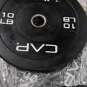 CAP Barbell Rubber Olympic Bumper Plate |  Black and White Colors, 10 Lbs., pair