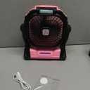 ONLYNEW Portable Fan Rechargeable, 20000mAh Cordless Battery Powered Table Fan with LED Lantern, USB C Battery Operated for Travel Home Camping Tent Office Beach Desk Fishing Pink (Medium)