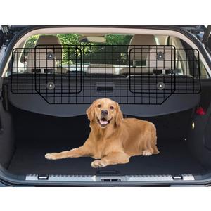 CASIMR Dog Car Barrier for SUVs, Vehicles, Trucks, Cars, Adjustable Pet Divider Cargo Area Universal-Fit, Heavy-Duty Wire Mesh Barriers, Safety Travel Accessories Cover, 66.5 Inch