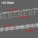 YOXUFA #35 Chain for Mini Bike Coleman CT100U CC100X Baja Doodle Bug DB30 Motovox MBX10 MBX11 Mega Moto MM-B80 105cc Predator 79cc 97cc 100cc Engine Powersports Parts with Chain Breaker - 140 Links