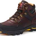 SUREWAY Men's 6" Soft/Steel Toe Heavy Duty Waterproof Work Boot - Leather,Lace Up,Oil/Slip Resistant Dual-Density Comfortable Outsole,EH Construction Industrial Ankle Safety Men Work Boots (Brown)