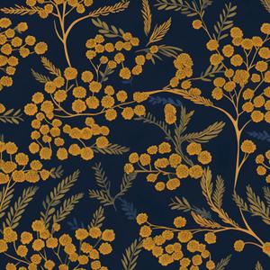 Boho Wallpaper Peel and Stick, Navy Blue/Gold Leaf Contact Paper 17.5in x 32.8ft for Kitchen, Vintage Dark Floral Vinyl Wall Paper Removable Waterproof Self Adhesive for Bathroom Bedroom Walls Cabinet