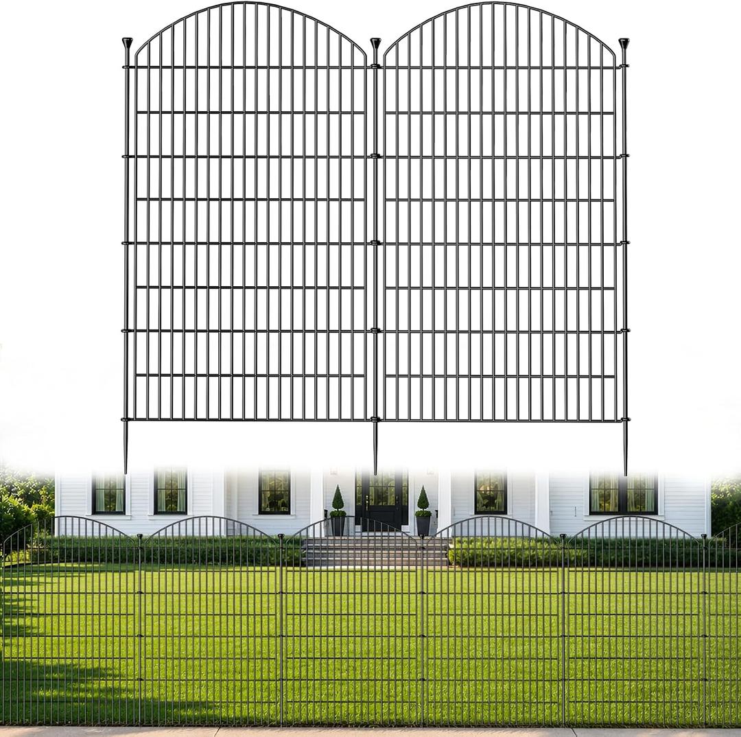 No Dig Garden Fence Panels, Dog Fence Outdoor for Yard, 12 Pack