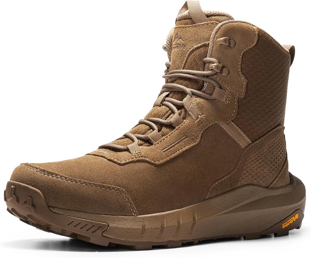 NORTIV 8 Men's Waterproof Tactical Work Winter Boots Cushion Sole Lightweight Leather Non-Slip Combat Boots with Arch Support for Military Motorcycle Hiking HydroRange, Size 8.5, Coyote