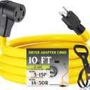 Kanayu 10 FT 5-15P to 14-30R 15Amp Dryer Adapter Cord Compatible Female Power Adapter 15 Amp 3 Prong Female Receptacle ONLY for 120V Device EV Power Cord