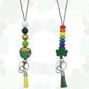 St Patricks Day Teacher Lanyard with Cute Leprechaun Beads, St Patricks Day Lanyard Breakaway Clasp for ID Badges, Fit for School and Classroom Use