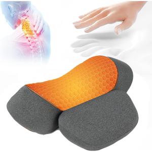 Back Massager with Heat Therapy 3 in 1 Smooth Spine Triple Fusion Back Massager 2025 New with Heat, Adjustable Height Electric Lumbar Support Pillow for Bed Lower Back Pain Relief Deep Tissue (Gray)