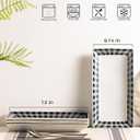 YHOSSEUN Ceramic Serving Platters Set of 4, Black and White Serving Platters and Trays for Food, Rectangular Halloween Plates Serving Dishes for Parties, Checkered, 12 Inch