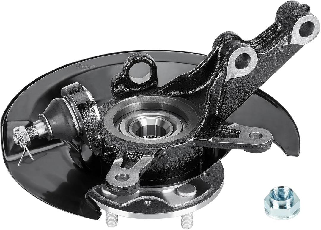 Front Right Steering Knuckle & Wheel Bearing Hub Assembly Fit for Honda Civic 1.7L 2003-2005 2003 2004 2005 Replace for 698494 698-494 51210S5AJ30 45255S01A00 44600S5DA00 Passenger Side