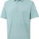 Rouen Golf Shirts for Men Dry Fit Short Sleeve Performance Moisture Wicking Casual Texture Heather Jacquard Mens Polo Shirts (L)