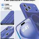Faiono Magnetic for iPhone 17 Pro Case [Full Camera Protection][Military-Grade Protection][Compatible with MagSafe] Shockproof Protective Slim Phone Case for iPhone 17 Pro, Cobalt Blue