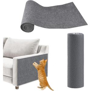 Cat Scratch Furniture Protector, Cat Scratch Mat Trimmable Self-Adhesive Carpet, DIY Climb Furniture Wall Couch Protector from Cats Claws for Covering Cat Tower Replacement Pads(Dark Gray 15.8x78.7in)