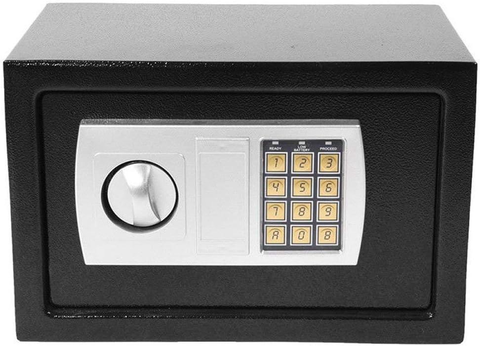 Lock box,Home Office Digital Steel Box Money Cash box Steel Home Mini,Wall or Floor Mounted (Black,8.5L)