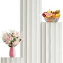 3 Pcs Cylinder Stands for Party White Cylinder Pedestal Stand for Display Foldable Cardboard Column Cylinder Table for Parties Baby Shower Birthday Wedding Pillar Display Decoration Diameter 7.87 Inch