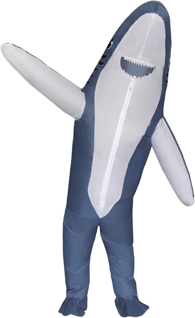 CsplYadee' Shark Inflatable Costume Inflatable Shark Costume for Adult Funny Halloween Costumes(Gray Shark)