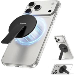 Magtame Magnetic Phone Stand Grip for Magsafe, Utral-Thin Snap-on Kickstand with Strong Magnetic Holder, 140 Adjustable for Hands-Free Travel, Work, Entertainment | Compatible with iPhone17-12, Black