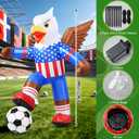 Leyndo 4.9FT 2026 Soccer Inflatables Outdoor Decoration Soccer Themed Decoration Lighted Blow Up Eagle Inflatables 4th of July Patriotic Outdoor Decor for Yard Lawn Garden