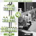 vorona Shower Caddy Hanging, 3 Tier Adjustable Rustproof Shower Organizer Hanging, Anti-Slip Buckle, Stainless Steel Shower Racks for Inside Shower with 8 Hooks, Shower Rack Bathroom Accessories