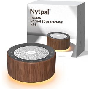 Tibetan Meditation Singing Bowl Machine - 7 Singing Bowls Sounds, Crystal Healing, Mindfulness and Stress Relief Timer and Memory Features for Women/Men