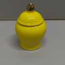 Amosfun Tea Storage Jar Ceramic Canister Yellow Lid Sealed Storage Solution for Household