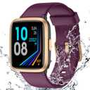 Fitness Tracker Watch with Heart Rate Monitor, Large Screen Activity Tracker with Pedometer, Sleep Monitor, Calories & Step Counter, 5ATM Waterproof Smart Watch for Women Men Fitness Watch for Sports (Purple)