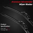 OTUAYAUTO Premium Windshield Wiper Blades - Replacement BMW 320i 2013-2018,328i 2010-2016,335i 2010-2015,M3 2015-2018,Audi A3/A3 Quattro 2006-2013 Pinch Tab Front Window Wipers - 24"+19" (Pack of 2)