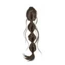 Long Braid Ponytail Extension with Hair Tie Straight Sleek Wrap Around Hair Extensions Braid PonyTail Fluffy Natural Soft Synthetic Hairpieces for Women Daily Wear, 18 inch (Cold brown)