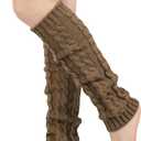 Women's Arm Warmers Fairy Fingerless Punk Goth Emo Gloves with Leg Warmers Solid Rib Knit Long Sock Y2K Accessories