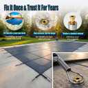 10 Pack 18" Pool Cover Anchors, 18" Heavy Duty Aluminum Tube with Brass Anchors, Suitable for Loose Ground or Paved Surface Installation, Fit for Pool Safety Cover Fixation, Extra-Long Lawn Pipe Set