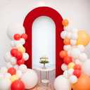 Babenest 7.2Ft Spandex Open Arch Backdrop, Fitted Double-Sided U-Shaped Wedding Arch, Round Top Chiara Stand Cover for Ceremony, Baby Shower, Birthday Party Decoration (Red)